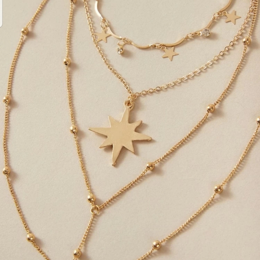 ☆Brynne☆ Layered Star Necklace - Picture 3 of 4